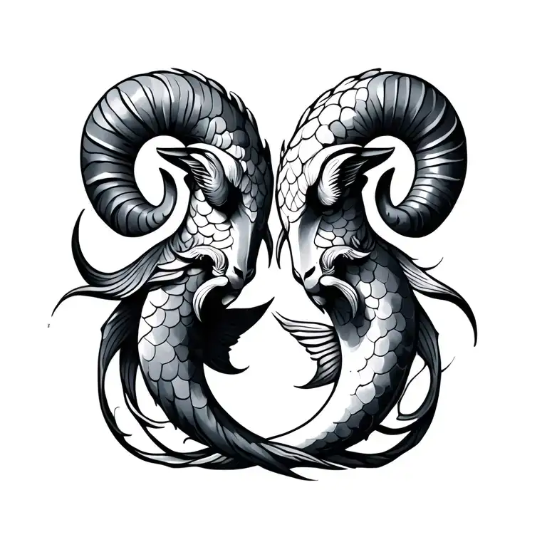 Aries And Pisces Symbol Intertwined