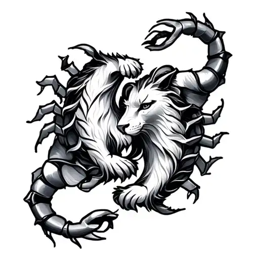 Leo And Scorpio Zodiac Sign Intertwined