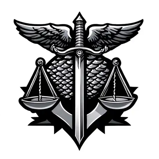 Commando Dagger With Scales Of Justice