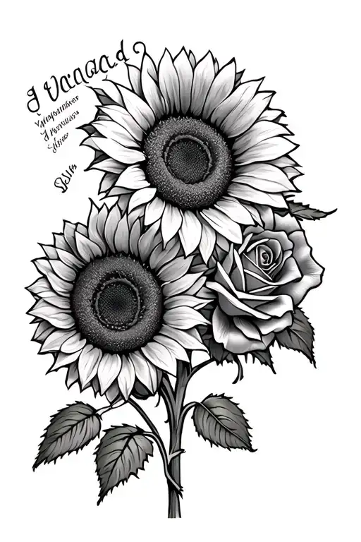 Sunflowers Roses With Sons Names Written