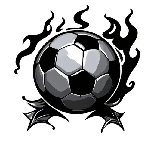 Soccer Ball With Flames
