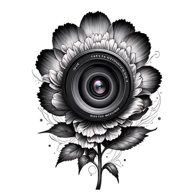 A Camera Lens Morphing Into A Blooming Flower With Intricate Details