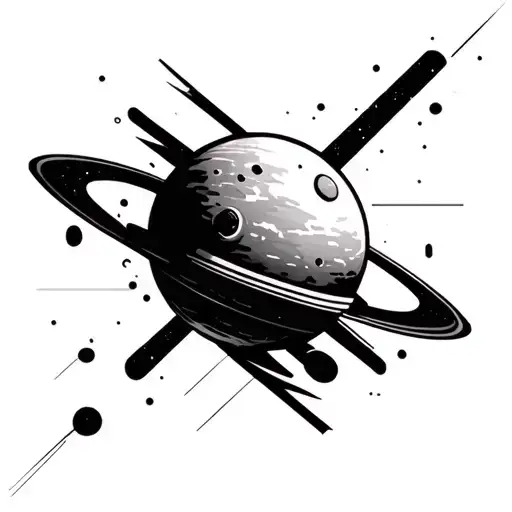 Outerspace Geometric Black And White 2X2 Inches