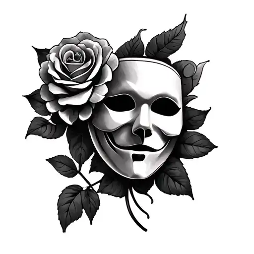 Phantom Of The Opera Mask With Rose