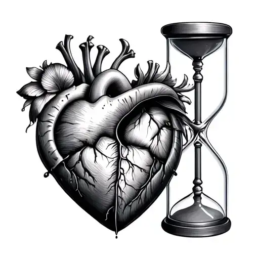 Half Good Heart And Half Rotten Heart In An Hourglass