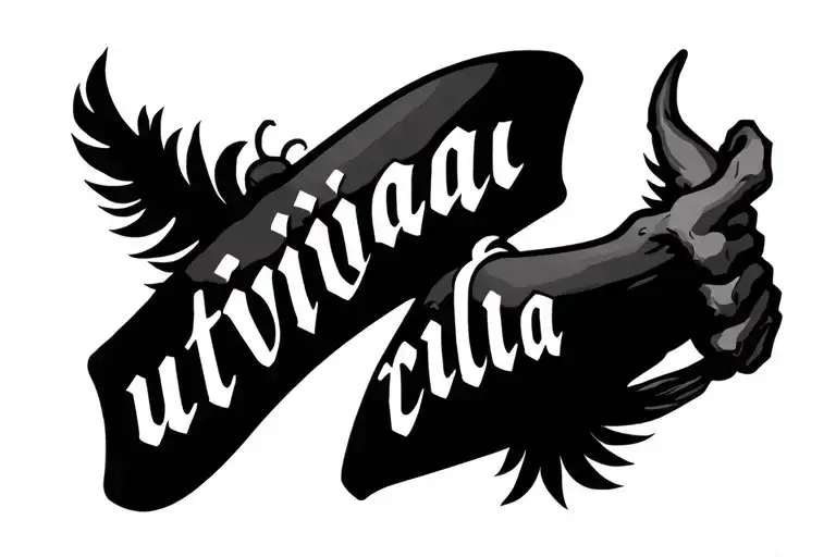 Forearm Tatto With The Words Utvivasvigila Written In Latin