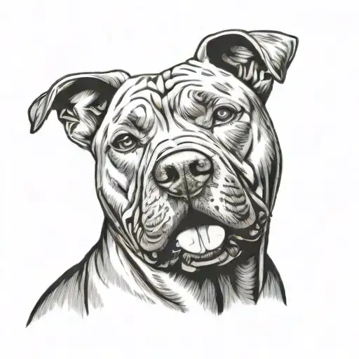 Dog Outline Pit Bull