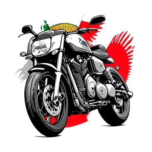 Motorcycle A 13 Albania Flag