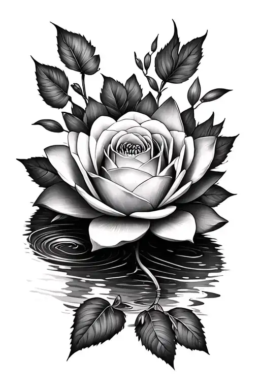Rose And Waterlily Flower