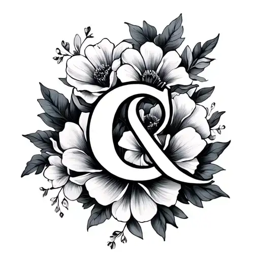 C & S Intertwined With Flowers
