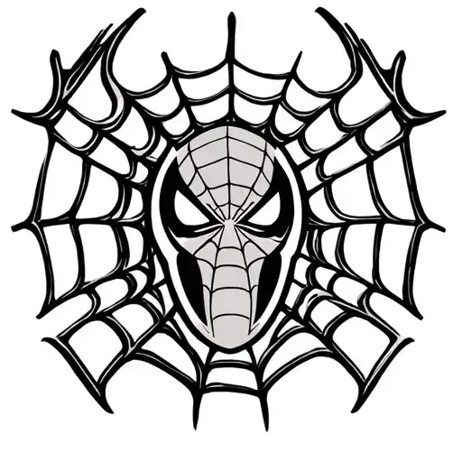 Spiderman Logo In Web