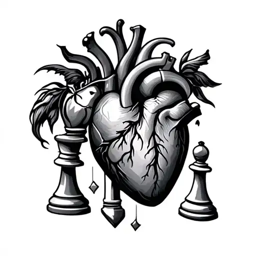 Heart Featuring Running And A Chess Piece