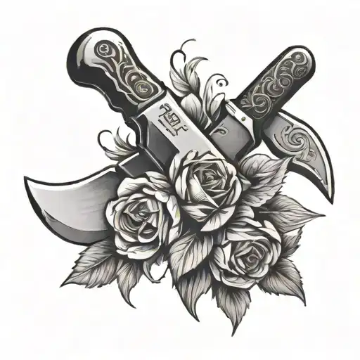 Butcher Knives And Flower