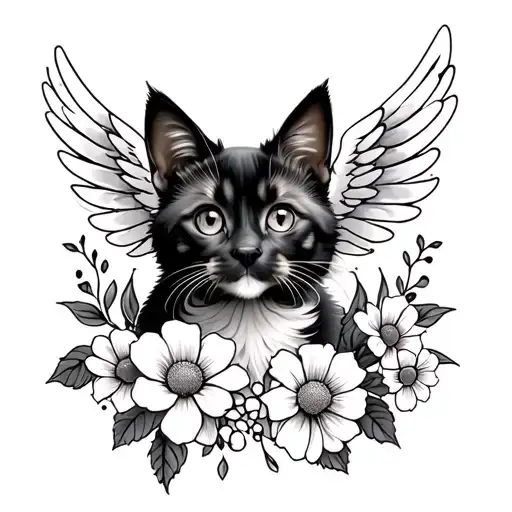Paws Cat Dog Flowers Wings