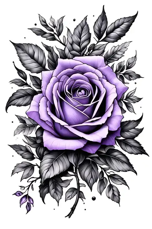 Fine Line Violet And Rose Intertwined
