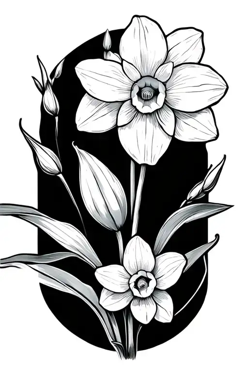 Narcissus Flower Fine Line