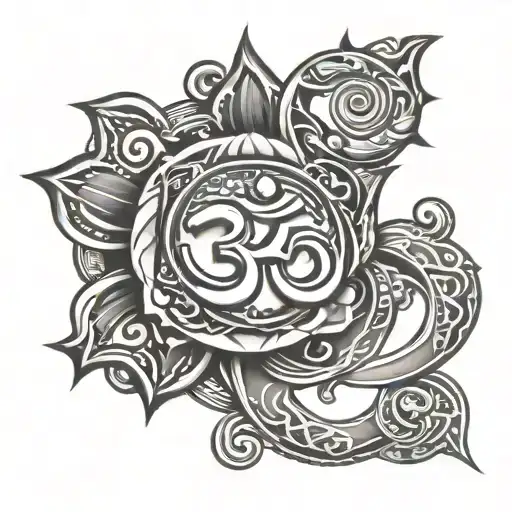 Bop And Om Symbol Intertwined