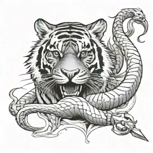 Tiger And Snake And Sword