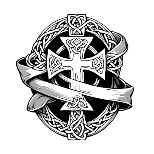 Celtic Cross Surrounded Buy Ribbon Wrap Another