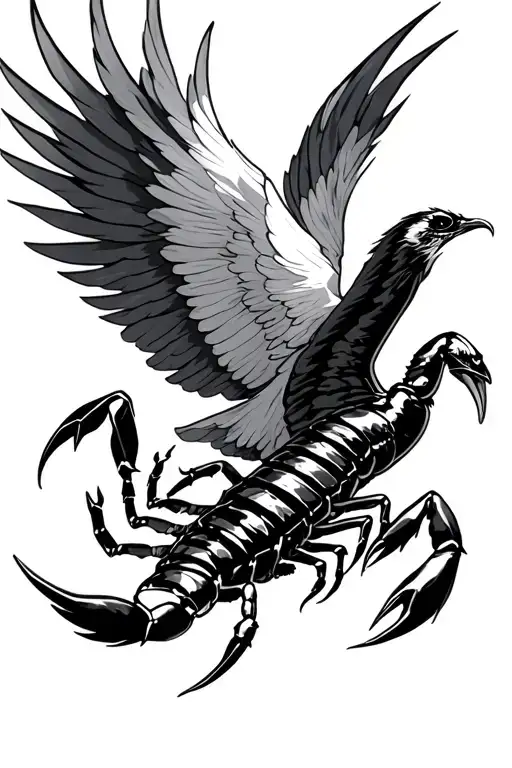 Scorpion With Pheonix Flying