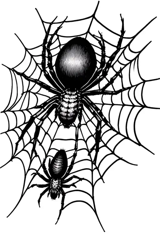 Spider On A Spider Web Design