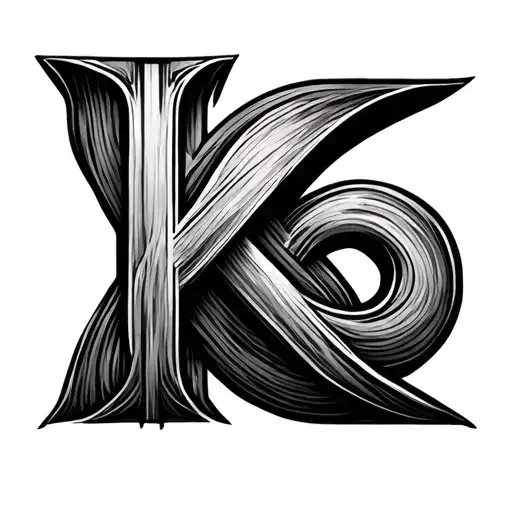 K And Infinity Symbol Integrated Lines