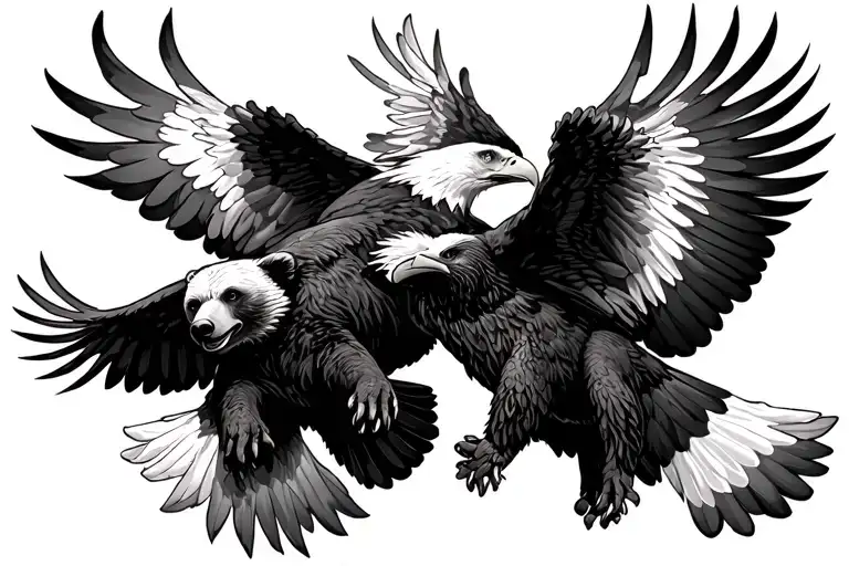 Bear & Eagles Soaring