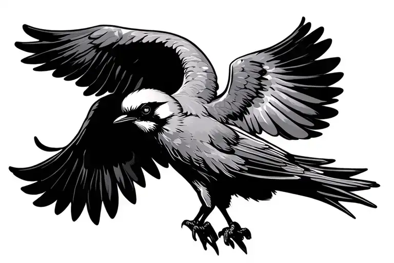 Bird With Wings In Flight