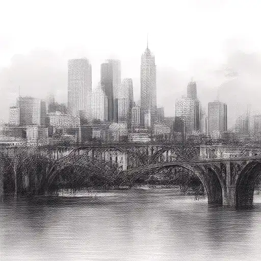 Minneapolis Skyline With Stone Arch Bridge