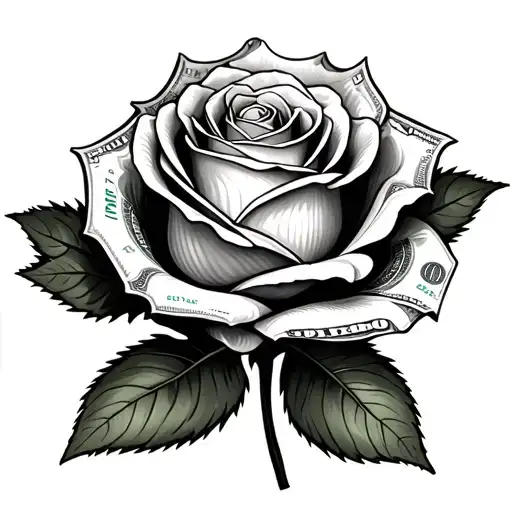 Rose Made From 100 Dollar Bills On Fire