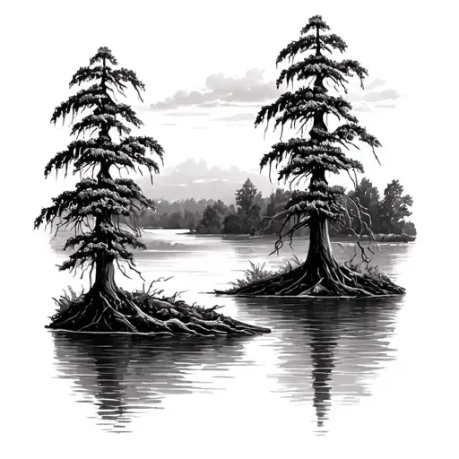 Willow Tree With Sweeping River Below In The Background