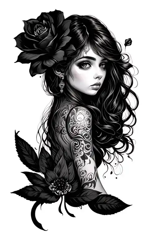 Girly Tattoo But Dark Backgrounds