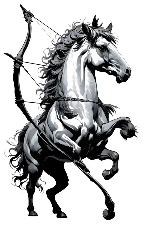 Sagittarius Centaur With Bow And Arrow Combined With Gemini And Pisces