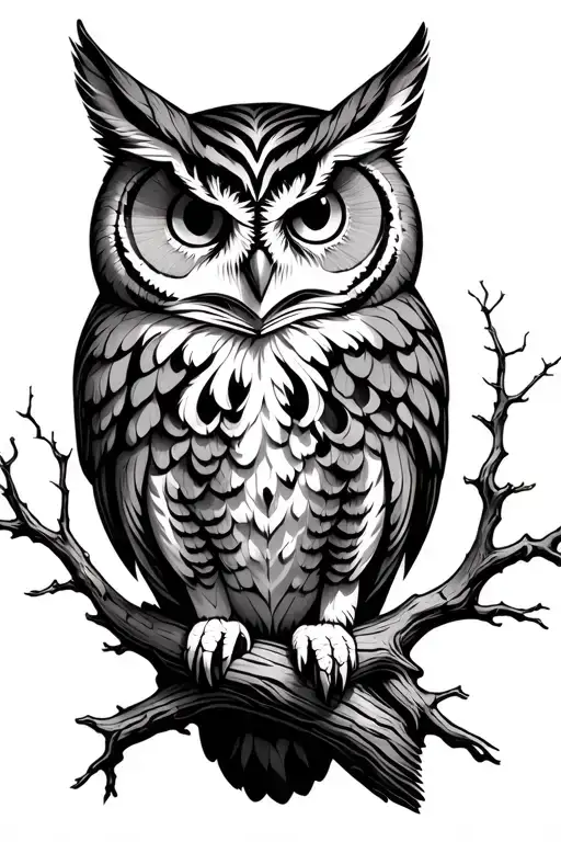 Dead Tree Owl Large Cat