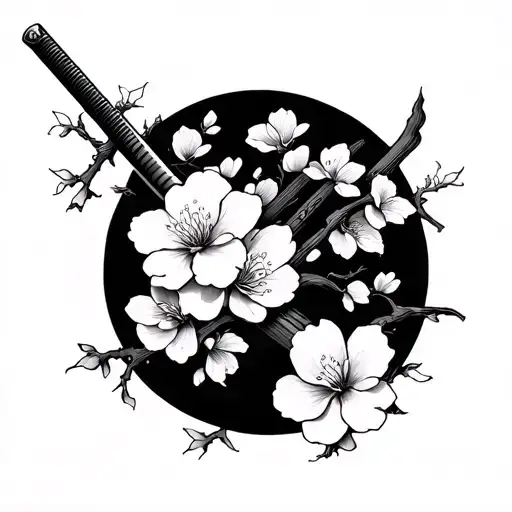 Katana With Cherry Blossom