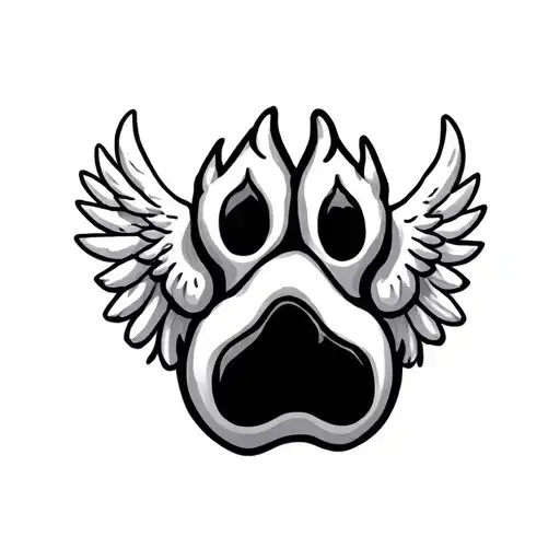 Dog Paw With Angel Wings