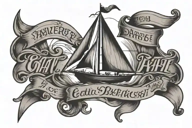 Lettering With Sailboat