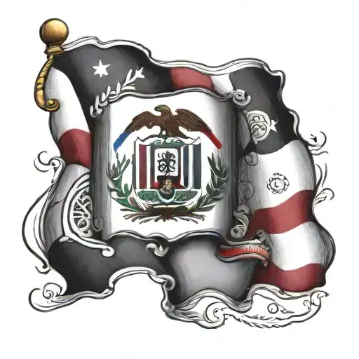 Dominican Republic Flag Mixed With A Mexican Flag