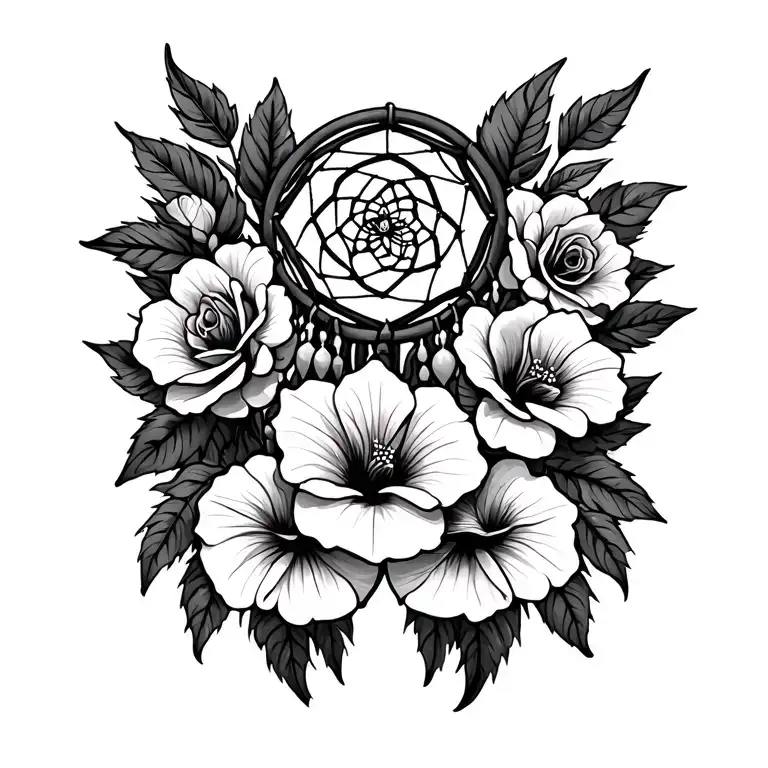 Dreamcatcher Roses Mayflowers Hibiscus