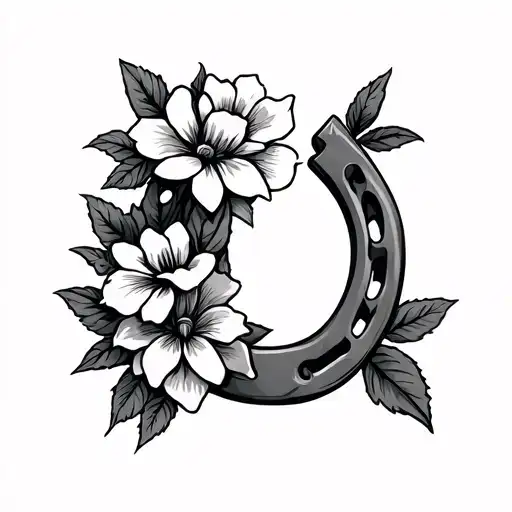 Horseshoe With Flower String