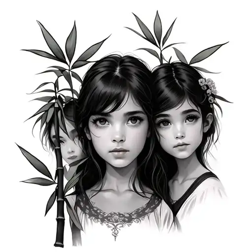 3 Bamboo Stalks Representing My Daughters