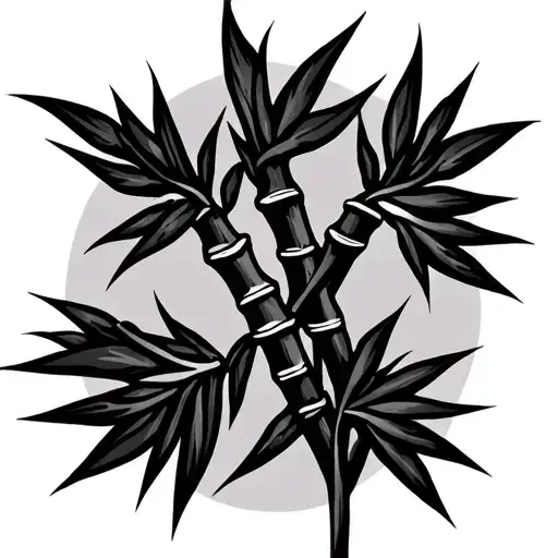 3 Bamboo Stalks In Tribal Form