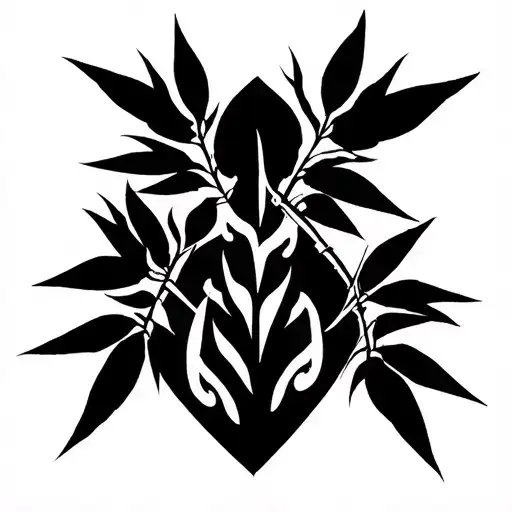 3 Bamboo Stalks In Tribal Form For A Outer Forearm