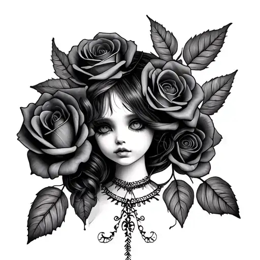 Doll And Roses
