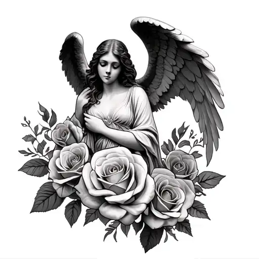 Angel And Roses