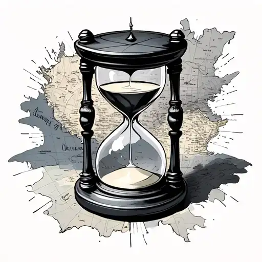 Hourglass Over A Map