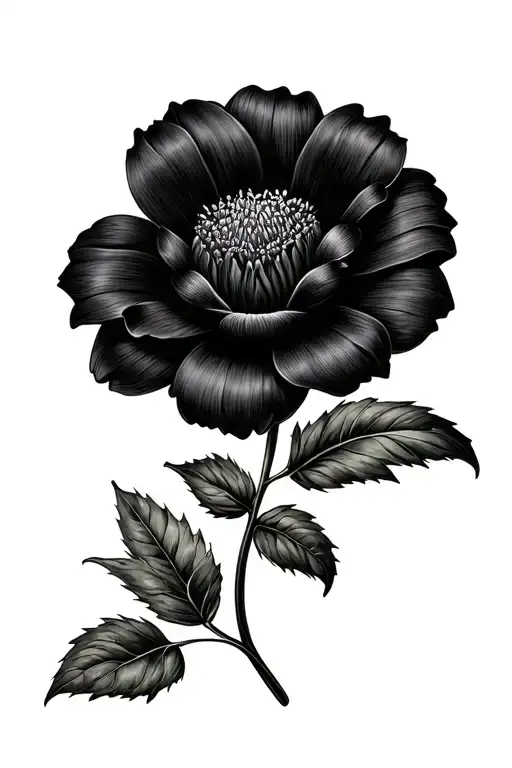 Margarita Flower With A Black Bun Symbolizing The Mourning Of A Loss