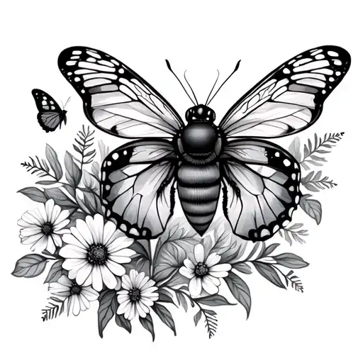 Wildflowers Butterflies Bee