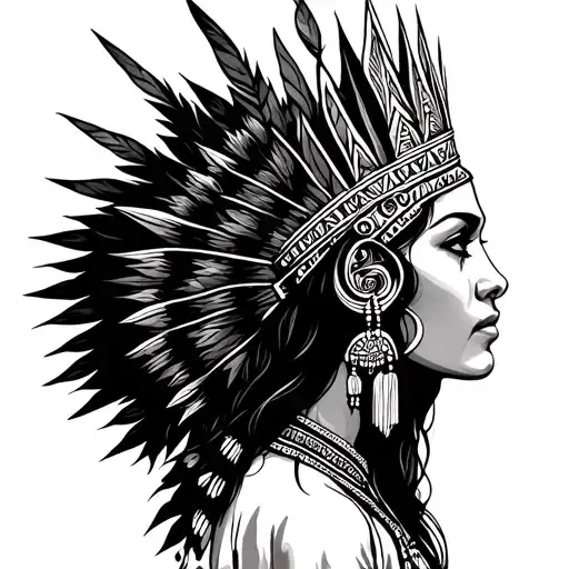 Indigenous Woman With Queen Crown