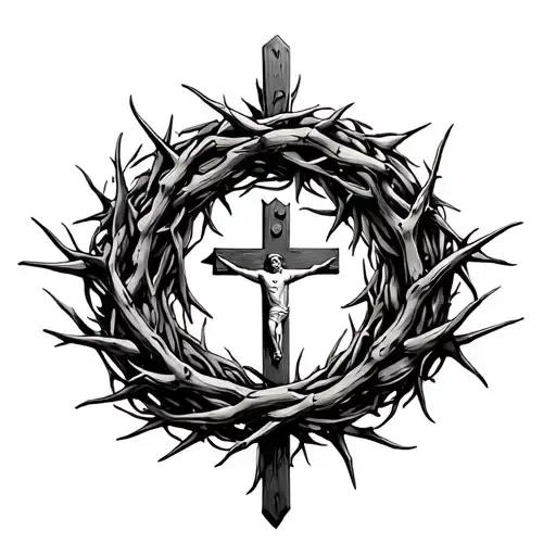 Wreath Of Thorns With A Crucifix
